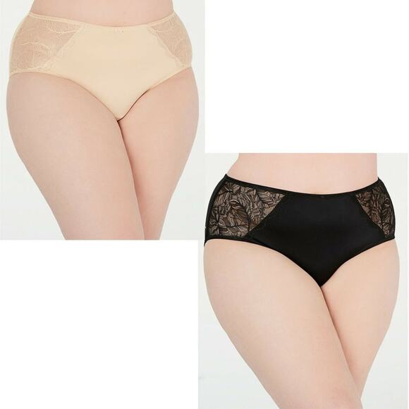 INC Plus Size 2X Lace Trim Sissy Hipster Panties 2 Pack - Picture 1 of 8